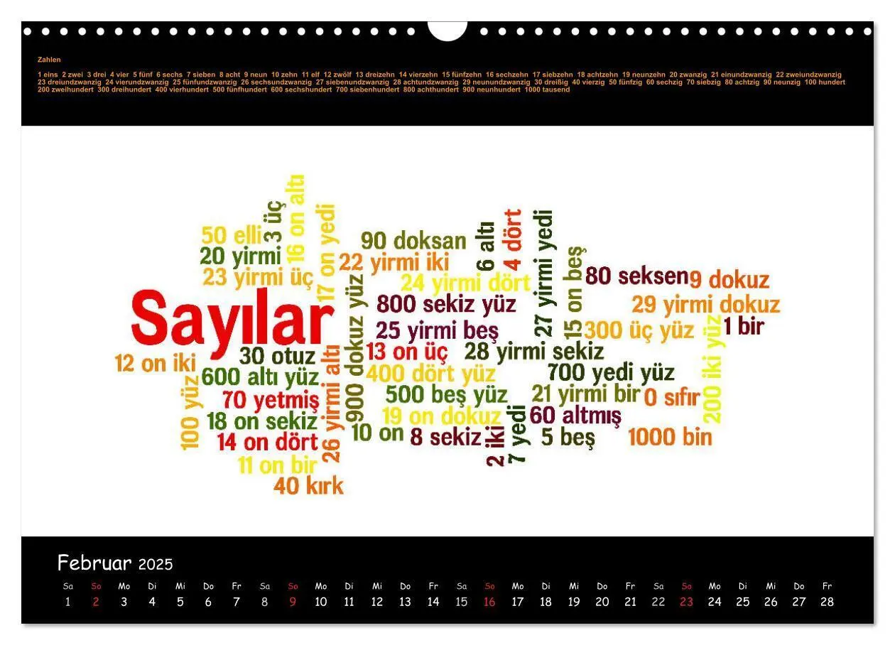 Bild: 9783435541836 | Sprachkalender Türkisch-Deutsch (Wandkalender 2025 DIN A3 quer),...