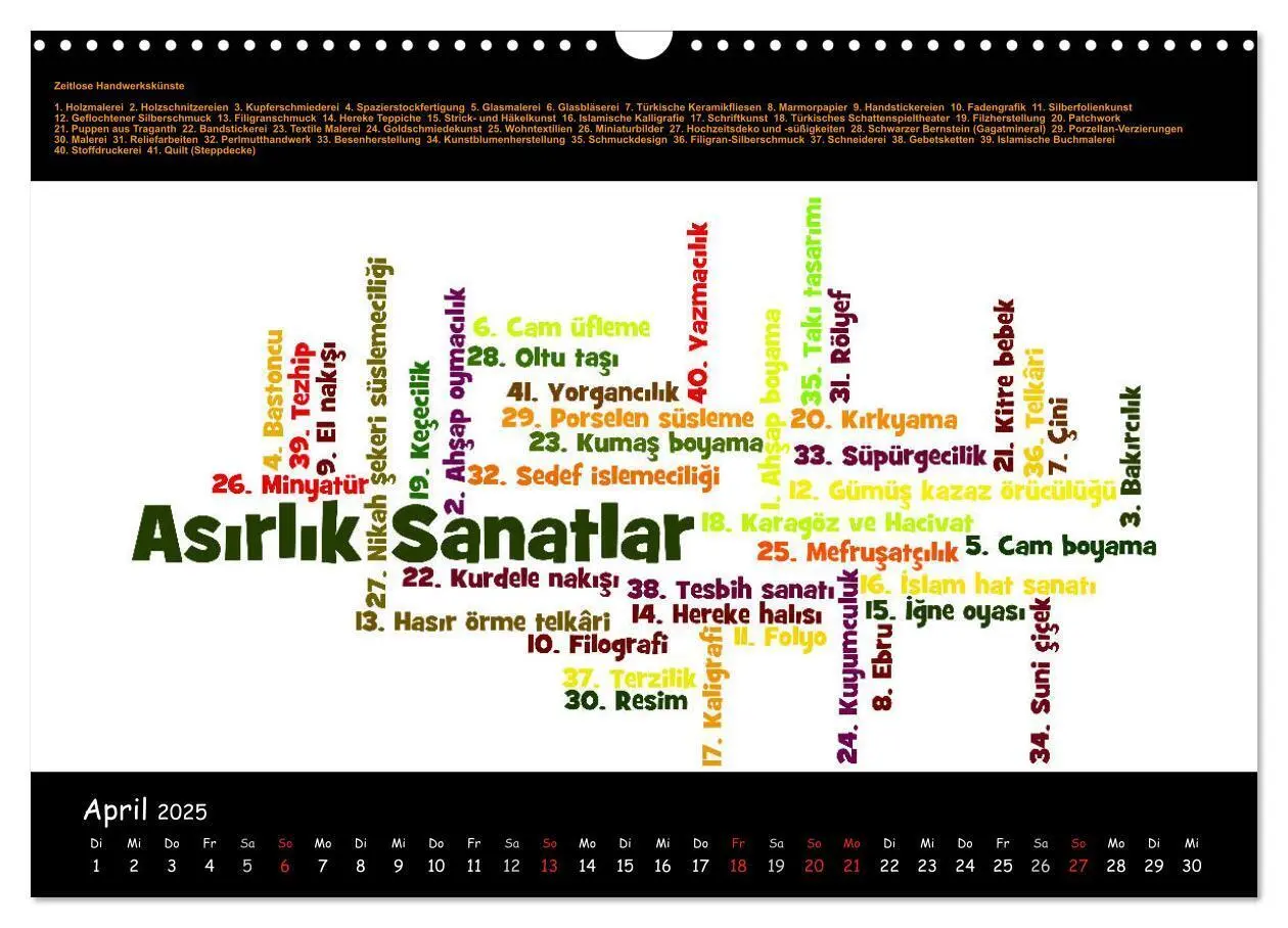 Bild: 9783435541836 | Sprachkalender Türkisch-Deutsch (Wandkalender 2025 DIN A3 quer),...