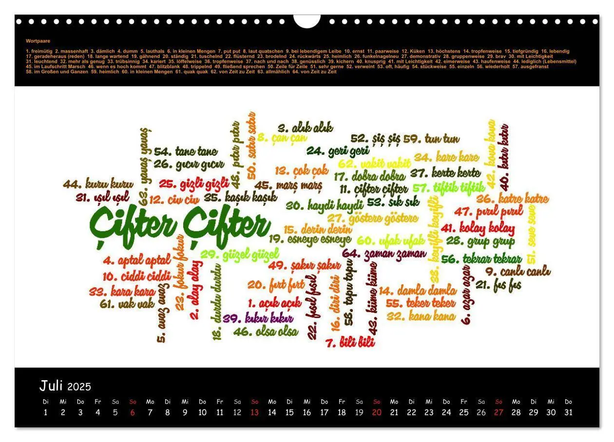 Bild: 9783435541836 | Sprachkalender Türkisch-Deutsch (Wandkalender 2025 DIN A3 quer),...