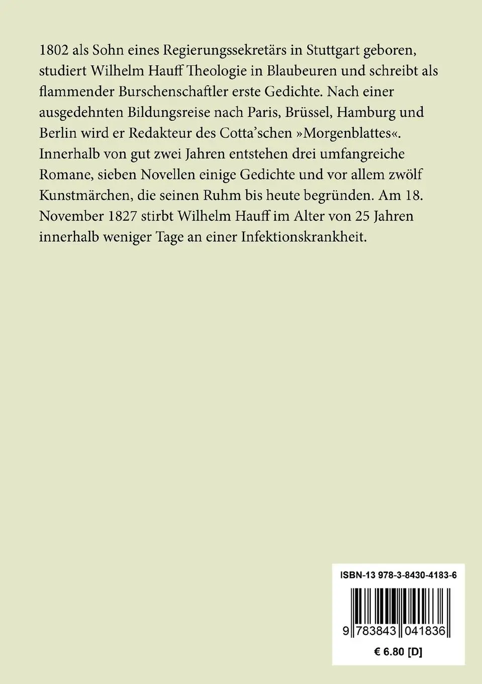 Rückseite: 9783843041836 | Das Wirtshaus im Spessart | Wilhelm Hauff | Taschenbuch | 136 S.