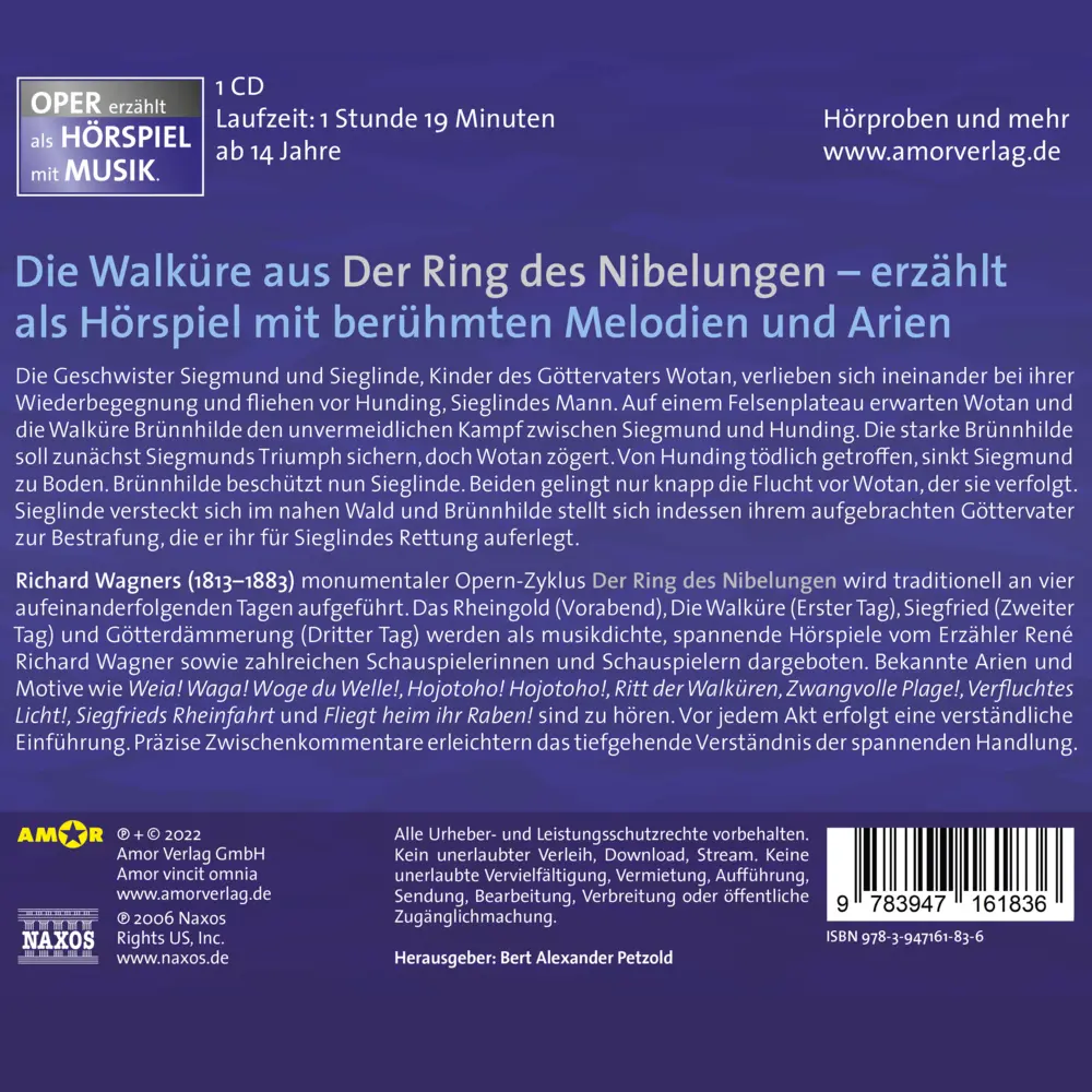 Bild: 9783947161836 | Die Walküre - Oper erzählt als Hörspiel mit Musik | Richard Wagner