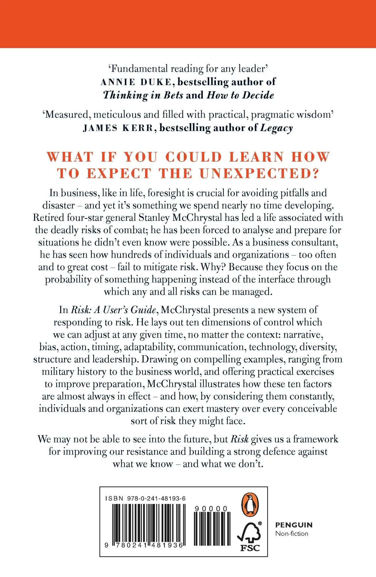 Rückseite: 9780241481936 | Risk | A User's Guide | Stanley McChrystal | Taschenbuch | XXII | 2022