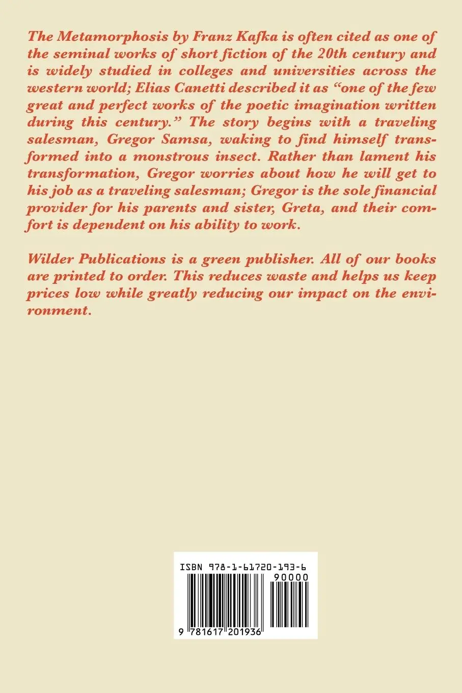 Rückseite: 9781617201936 | The Metamorphosis | A Classic Novella of Transformation and Alienation