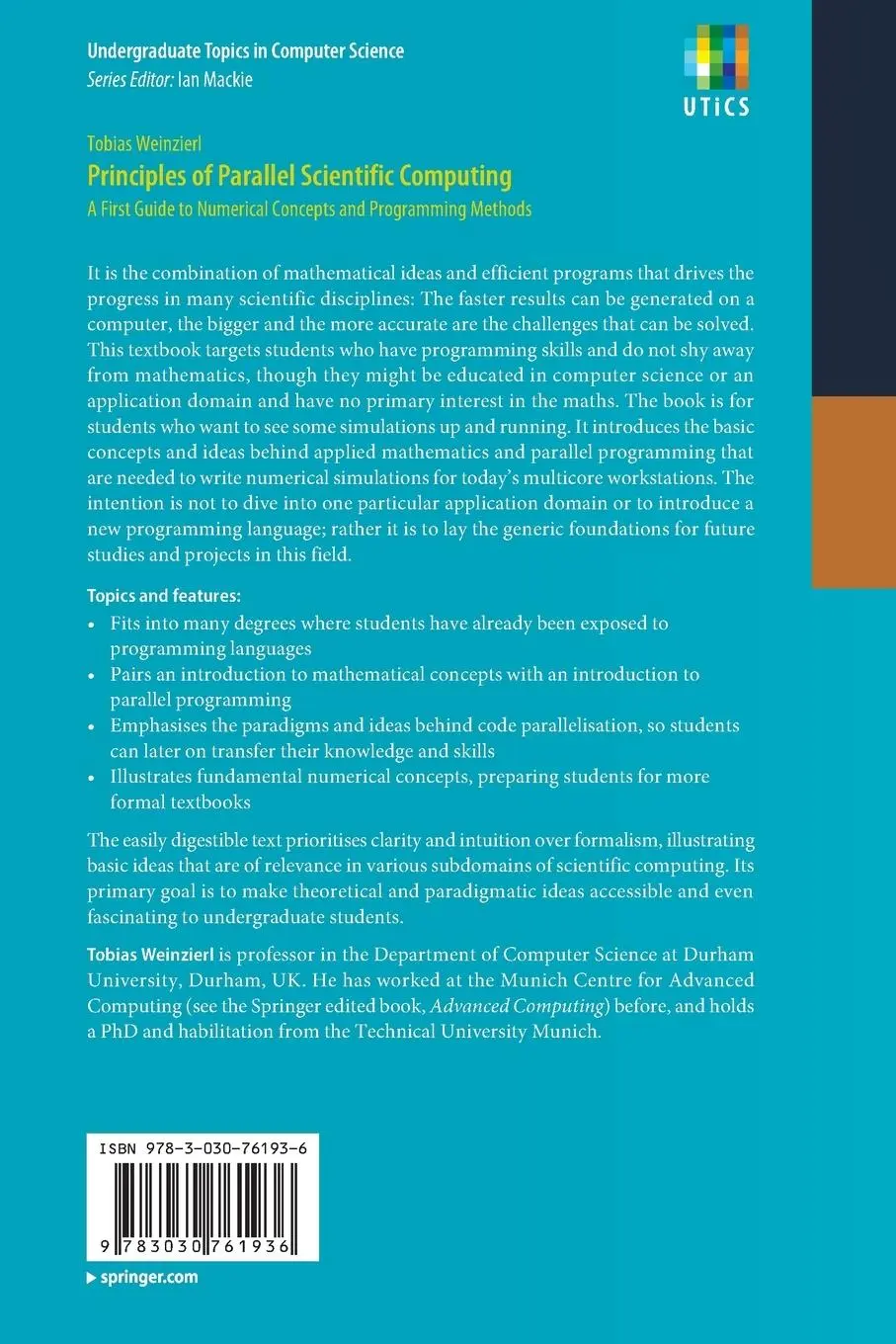 Rückseite: 9783030761936 | Principles of Parallel Scientific Computing | Tobias Weinzierl | Buch