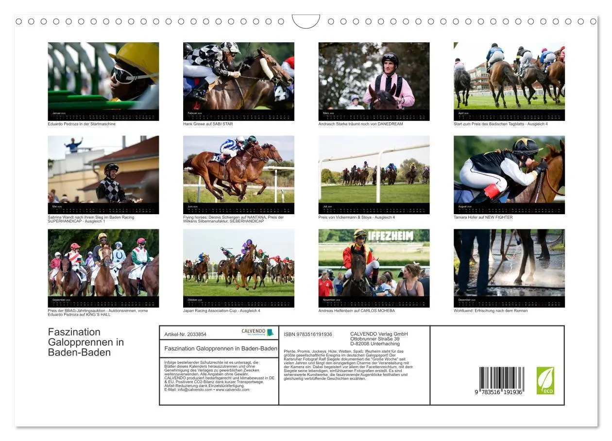 Bild: 9783516191936 | Faszination Galopprennen in Baden-Baden (Wandkalender 2026 DIN A3...