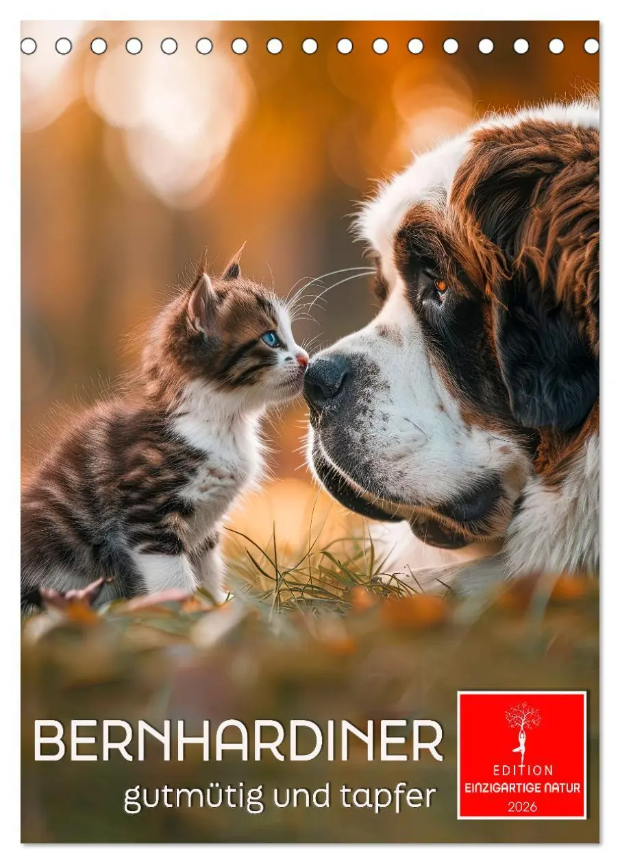 Cover: 9783516261936 | Bernhardiner - gutmütig und tapfer (Tischkalender 2026 DIN A5...