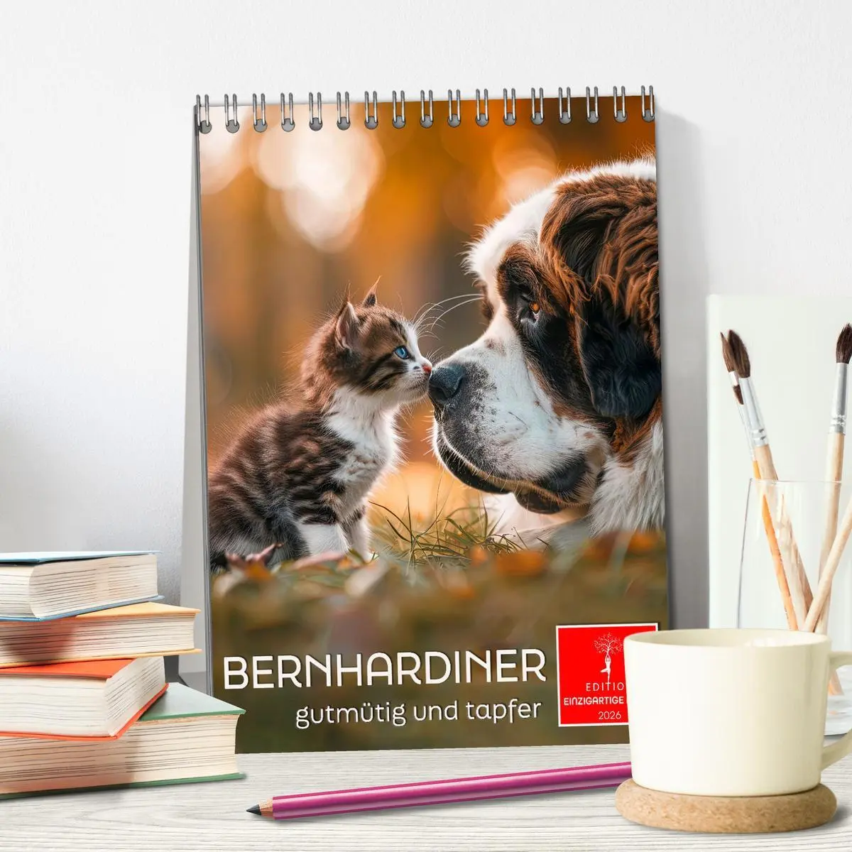 Bild: 9783516261936 | Bernhardiner - gutmütig und tapfer (Tischkalender 2026 DIN A5...