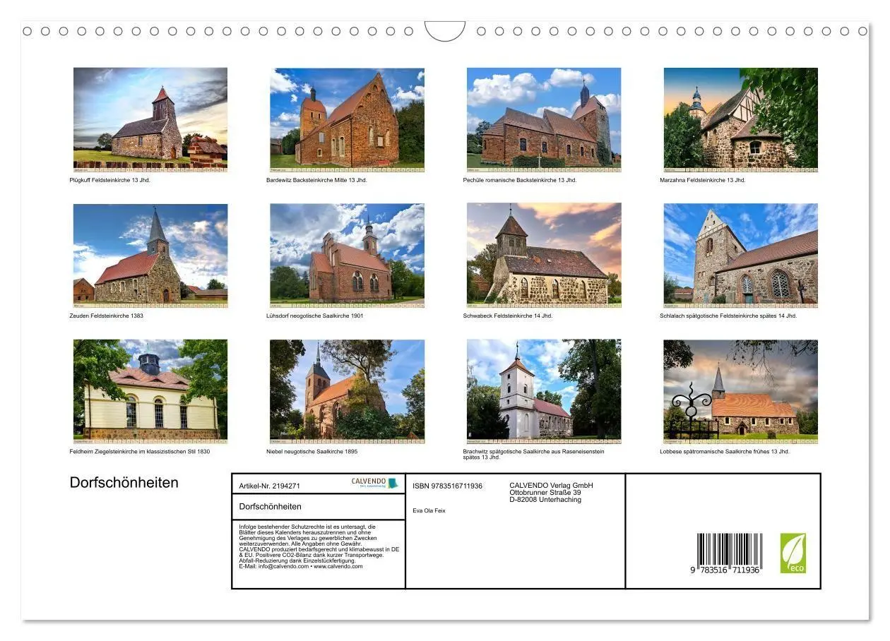 Bild: 9783516711936 | Dorfschönheiten (Wandkalender 2026 DIN A3 quer), CALVENDO...
