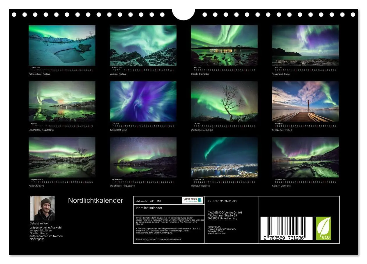 Bild: 9783569731936 | Nordlichtkalender (Wandkalender 2027 DIN A4 quer), CALVENDO...