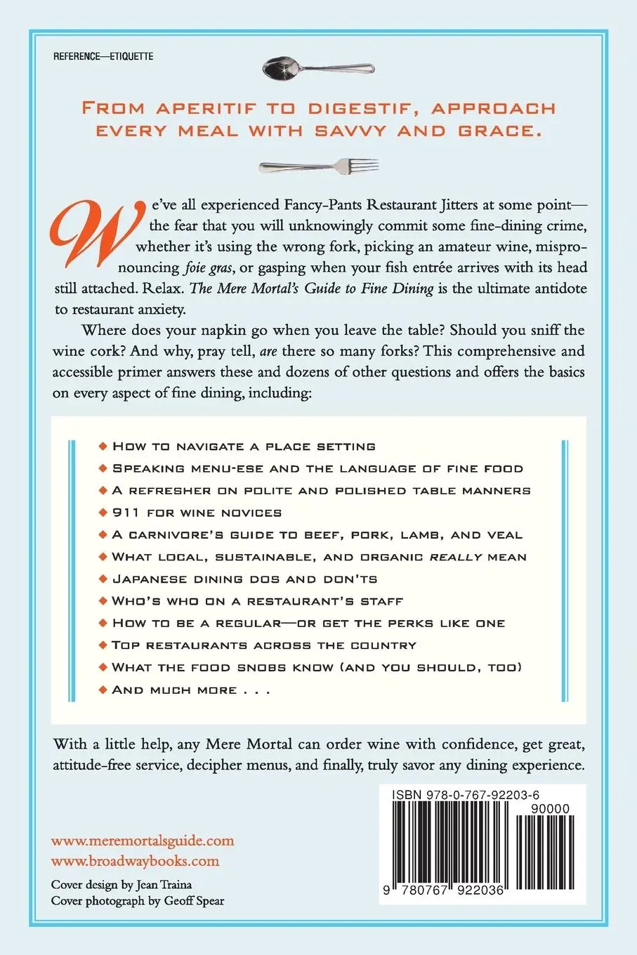 Rückseite: 9780767922036 | The Mere Mortal's Guide to Fine Dining | Colleen Rush | Taschenbuch