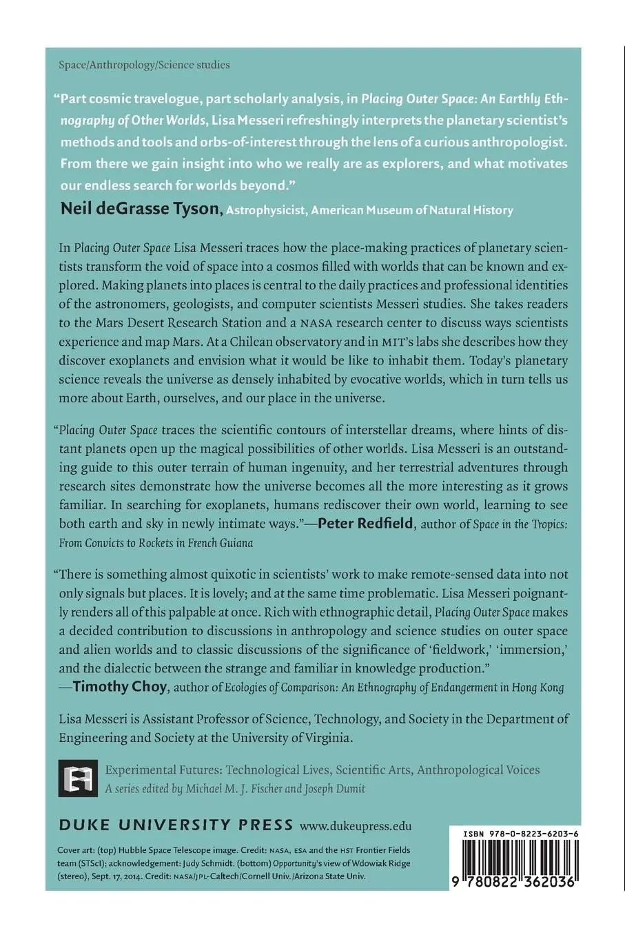 Rückseite: 9780822362036 | Placing Outer Space | An Earthly Ethnography of Other Worlds | Messeri