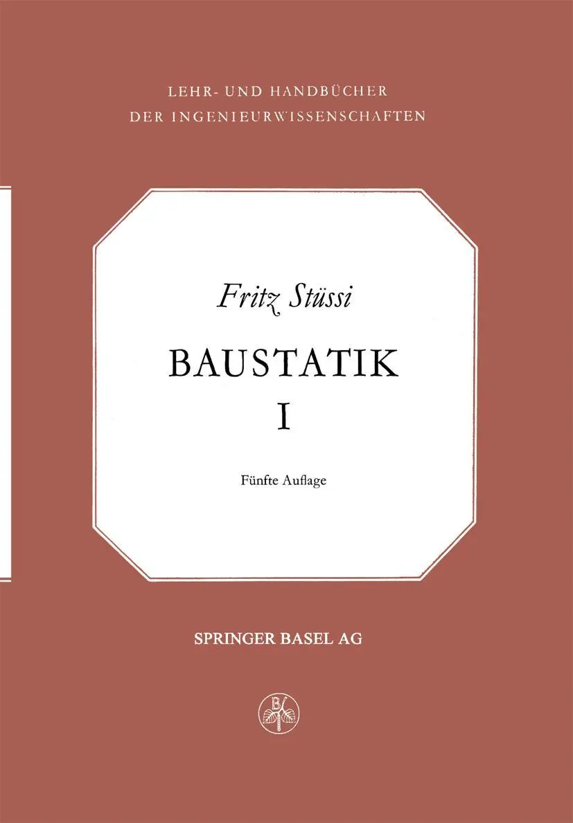 Cover: 9783034852036 | Vorlesungen über Baustatik | F. Stüzzi | Taschenbuch | 376 S. | 2014