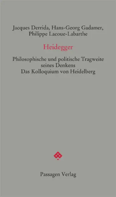 Cover: 9783709202036 | Heidegger | Jacques Derrida (u. a.) | Taschenbuch | 148 S. | Deutsch
