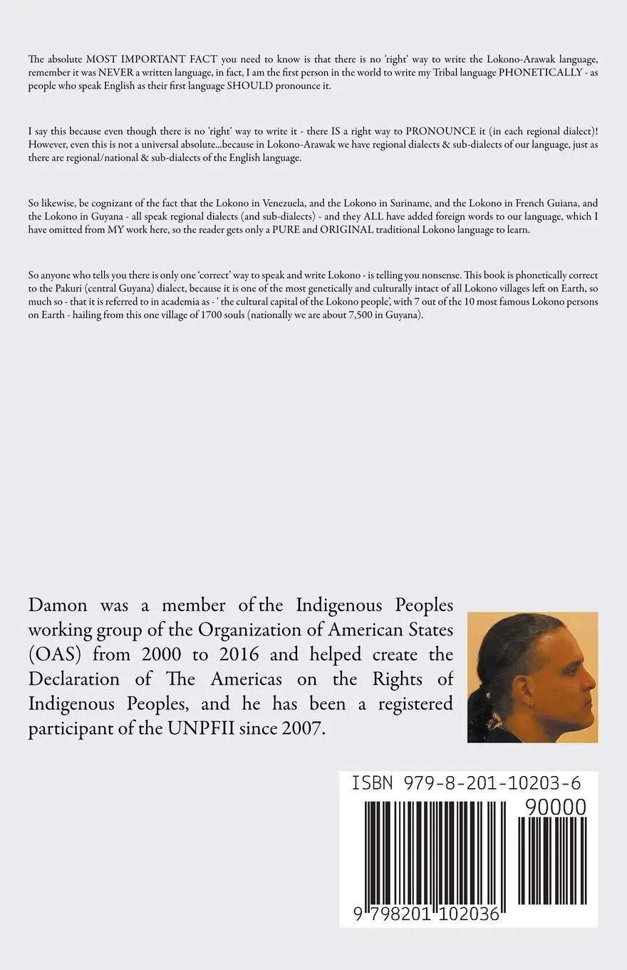 Rückseite: 9798201102036 | A Phonetic English to Arawak Dictionary | Damon Corrie | Taschenbuch