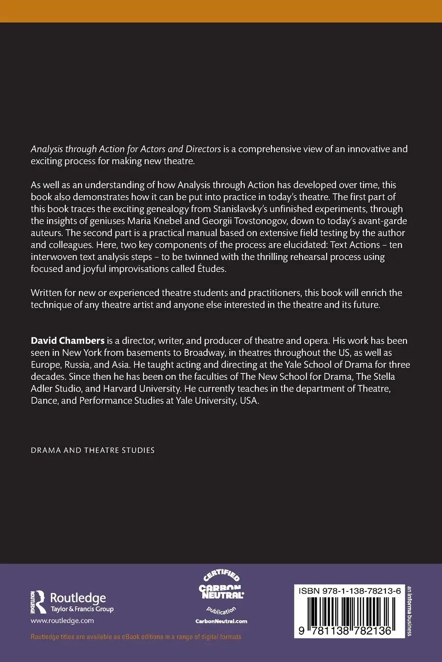 Rückseite: 9781138782136 | Analysis through Action for Actors and Directors | David Chambers