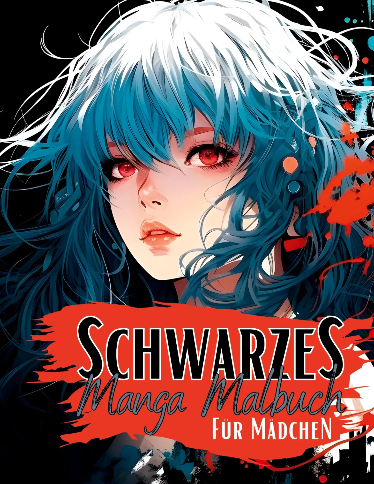 Cover: 9783384002136 | Schwarzes Manga Malbuch für Mädchen. | Lucy´s Manga Malbücher | Buch