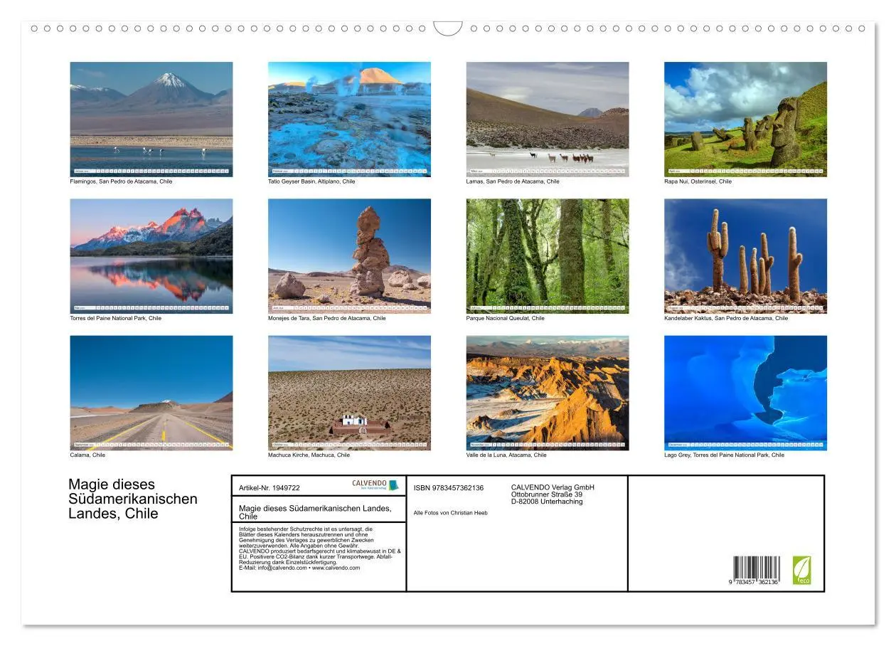 Bild: 9783457362136 | Magie dieses Südamerikanischen Landes, Chile (Wandkalender 2026 DIN...