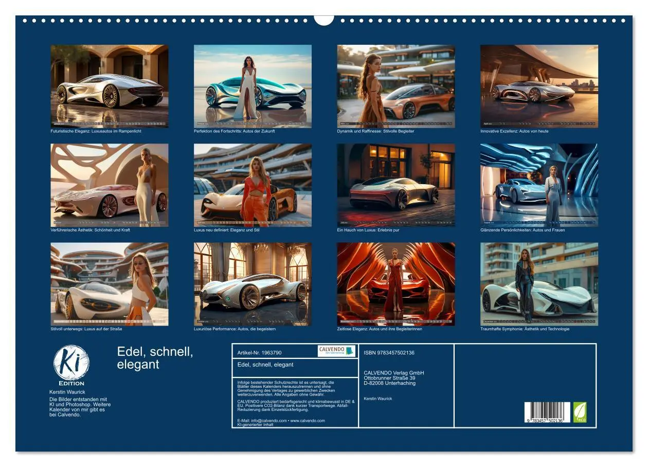 Bild: 9783457502136 | Edel, schnell, elegant (Wandkalender 2026 DIN A2 quer), CALVENDO...