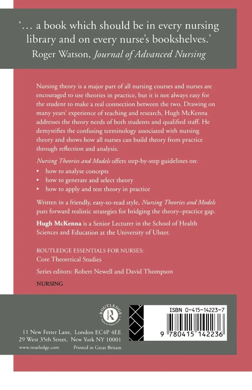 Rückseite: 9780415142236 | Nursing Theories and Models | Hugh Mckenna | Taschenbuch | Englisch