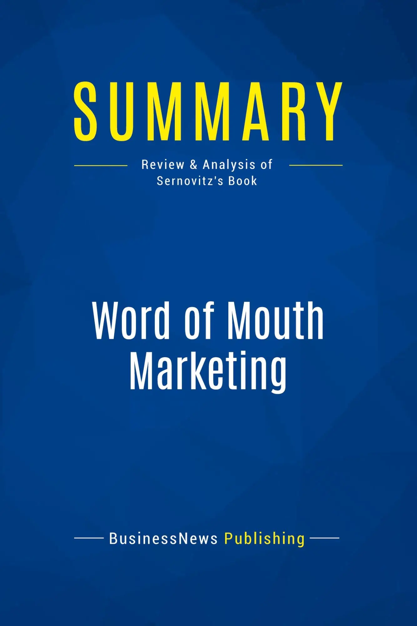 Cover: 9782511042236 | Summary: Word of Mouth Marketing | Businessnews Publishing | Buch