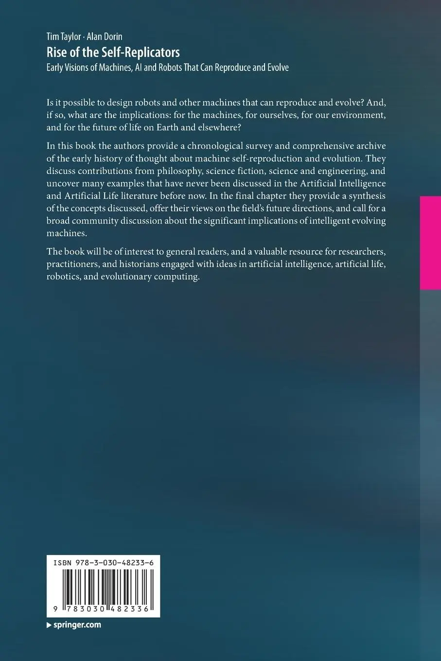 Rückseite: 9783030482336 | Rise of the Self-Replicators | Alan Dorin (u. a.) | Taschenbuch | xiv