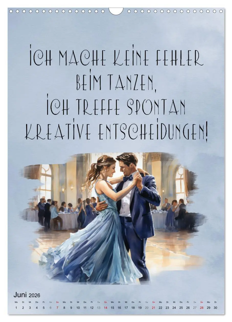 Bild: 9783516292336 | Tanzsprüche (Wandkalender 2026 DIN A3 hoch), CALVENDO Monatskalender