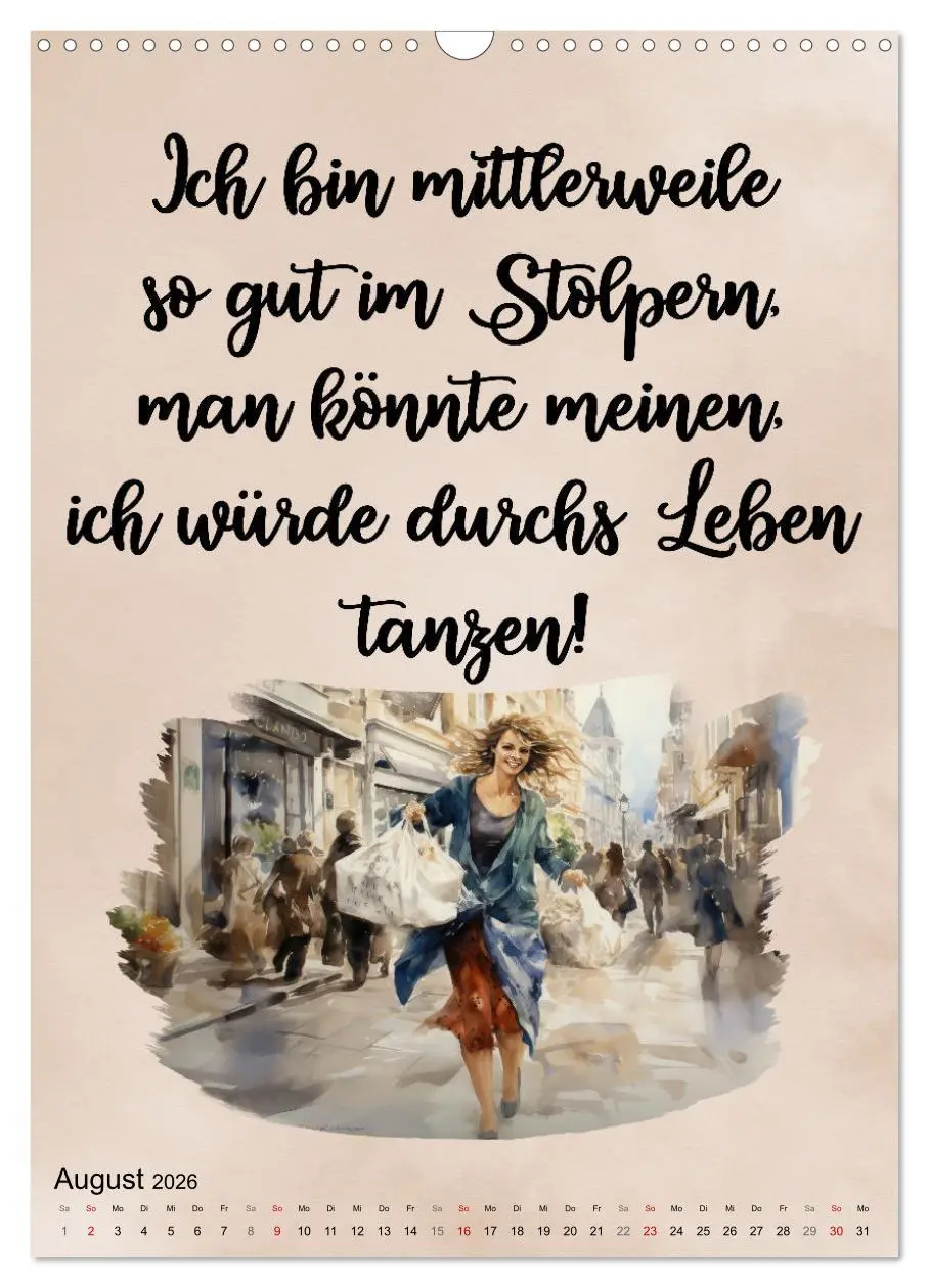 Bild: 9783516292336 | Tanzsprüche (Wandkalender 2026 DIN A3 hoch), CALVENDO Monatskalender
