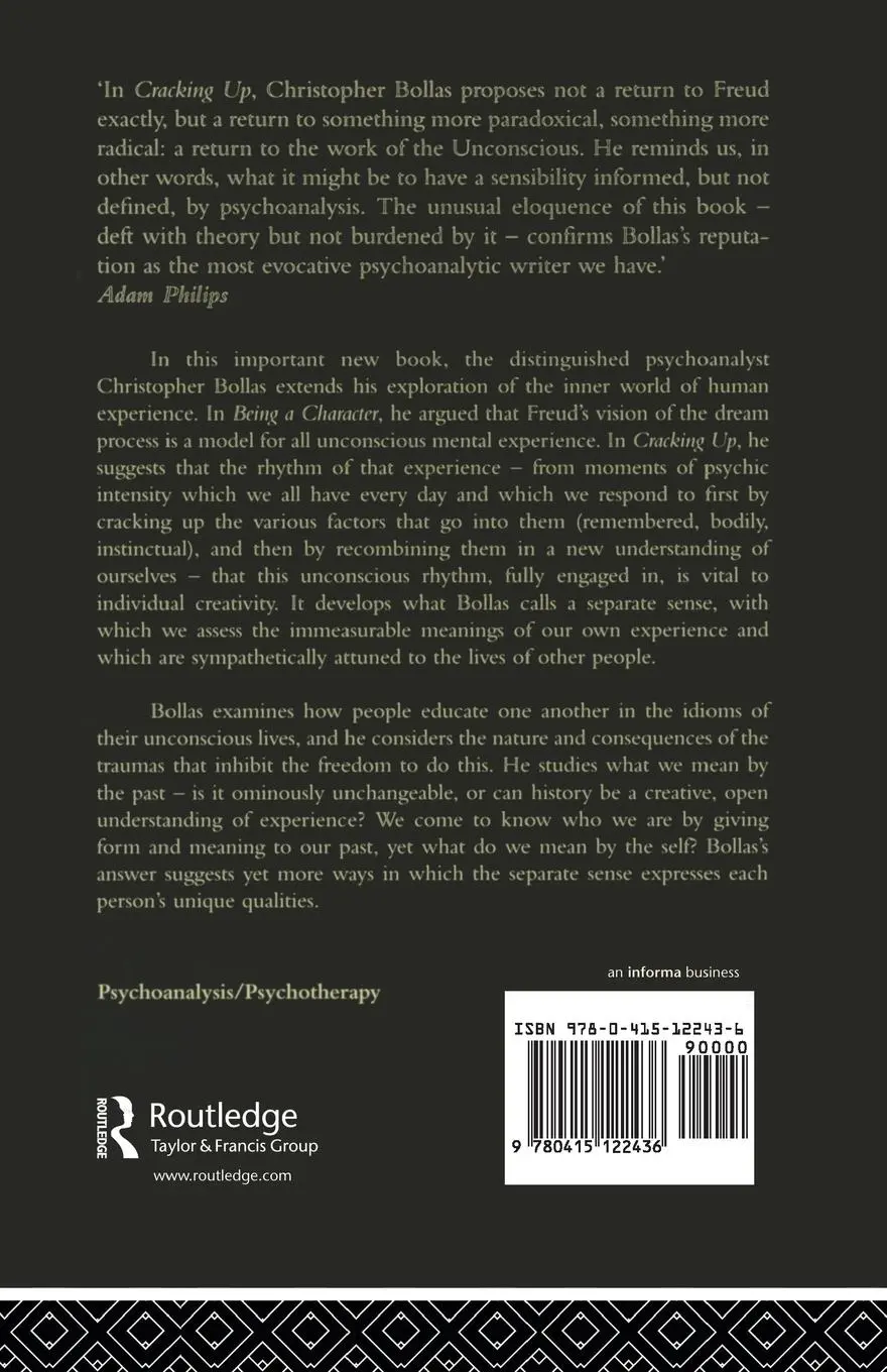 Rückseite: 9780415122436 | Cracking Up | The Work of Unconscious Experience | Christopher Bollas