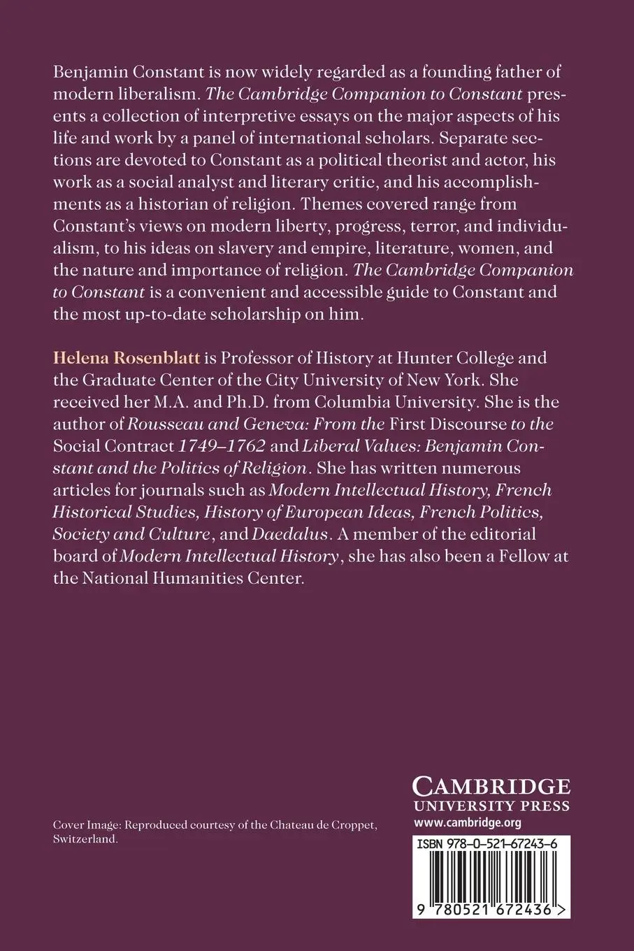Rückseite: 9780521672436 | The Cambridge Companion to Constant | Helena Rosenblatt | Taschenbuch