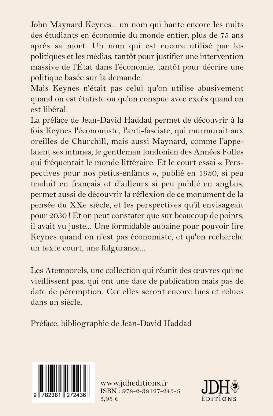 Rückseite: 9782381272436 | Perspectives pour nos petits-enfants 1930 - 2030 | John Maynard Keynes