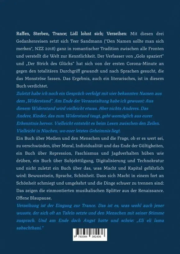 Rückseite: 9783384382436 | Raffen Sterben Trance | Teer Sandmann | Buch | 216 S. | Deutsch | 2024