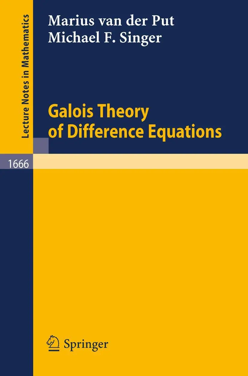 Cover: 9783540632436 | Galois Theory of Difference Equations | Marius Van Der Put (u. a.)