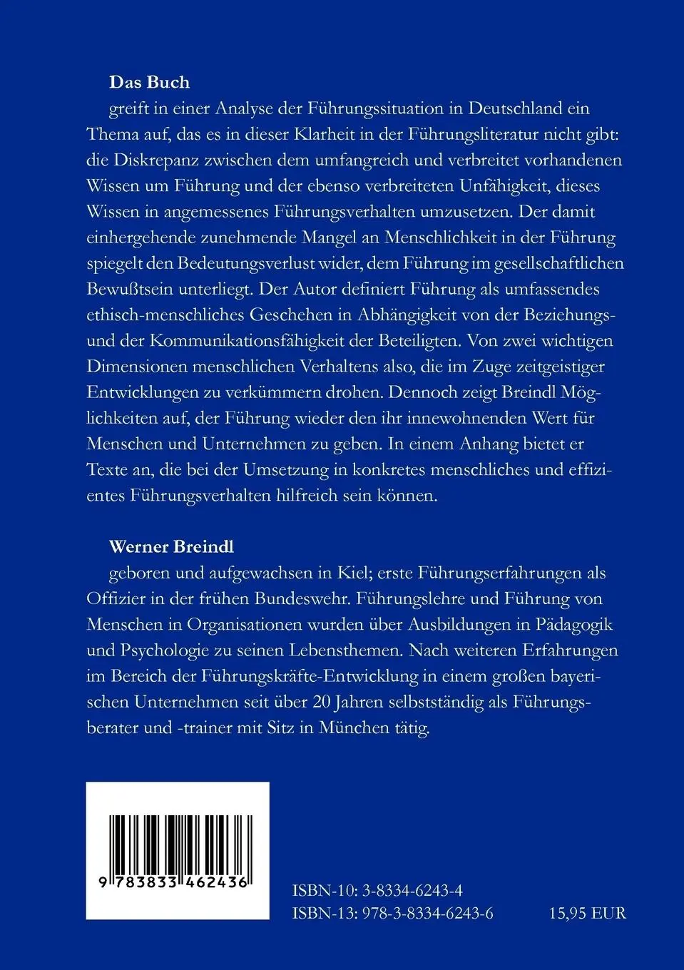 Rückseite: 9783833462436 | Führen von Menschen - Menschlichkeit in der Führung | Werner Breindl