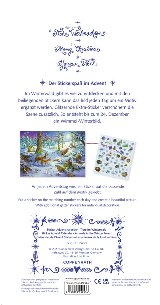 Bild: 4050003952536 | Sticker-Adventskalender - Tiere im Winterwald | Ute Simon | Kalender