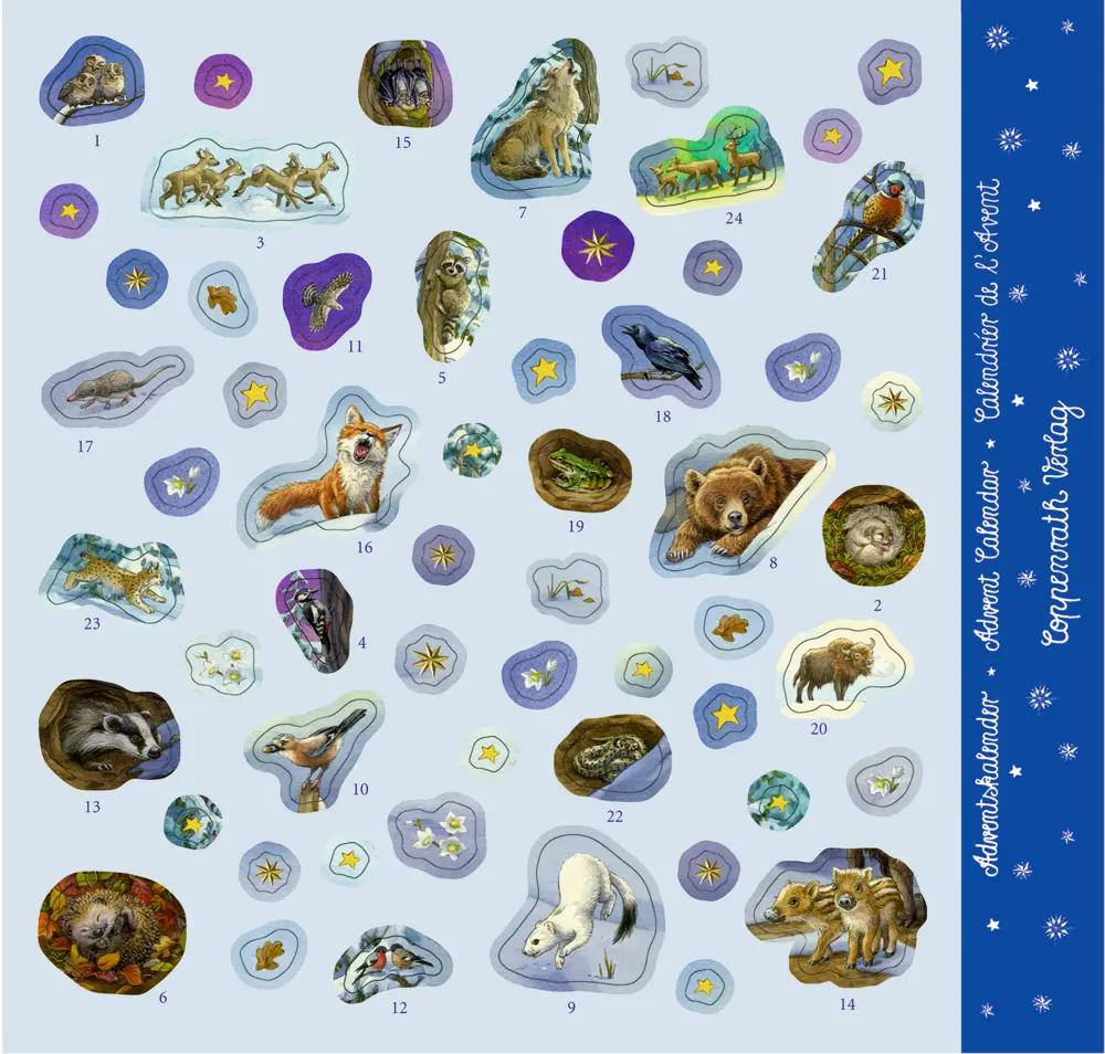 Bild: 4050003952536 | Sticker-Adventskalender - Tiere im Winterwald | Ute Simon | Kalender
