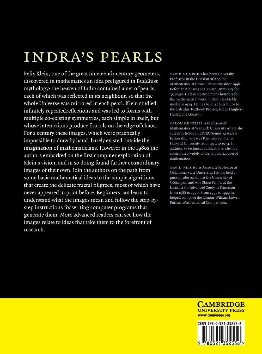 Rückseite: 9780521352536 | Indra's Pearls | The Vision of Felix Klein | David Mumford (u. a.)