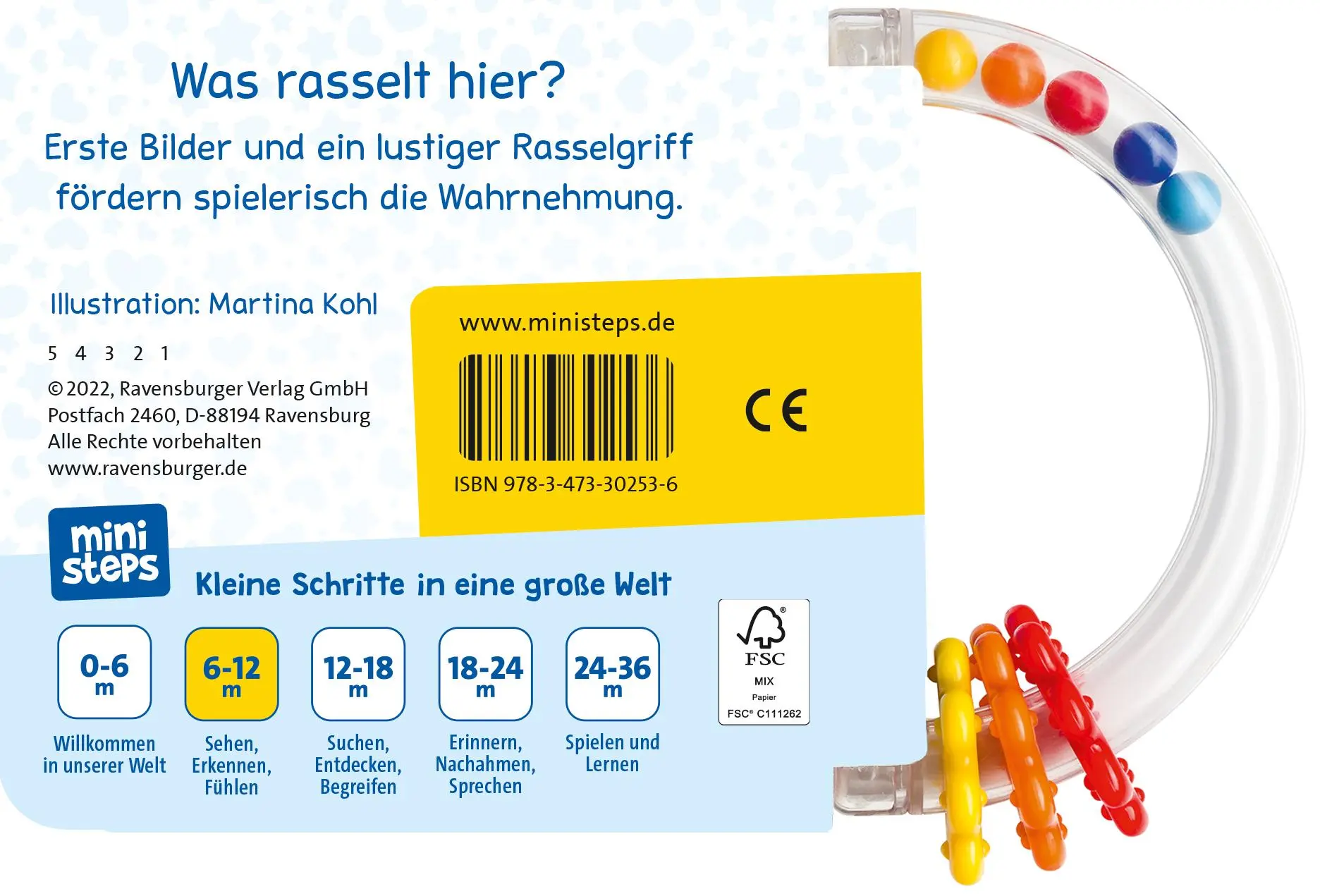Rückseite: 9783473302536 | ministeps: Mein erstes Rasselbuch | Ab 6 Monaten | Martina Kohl | Buch