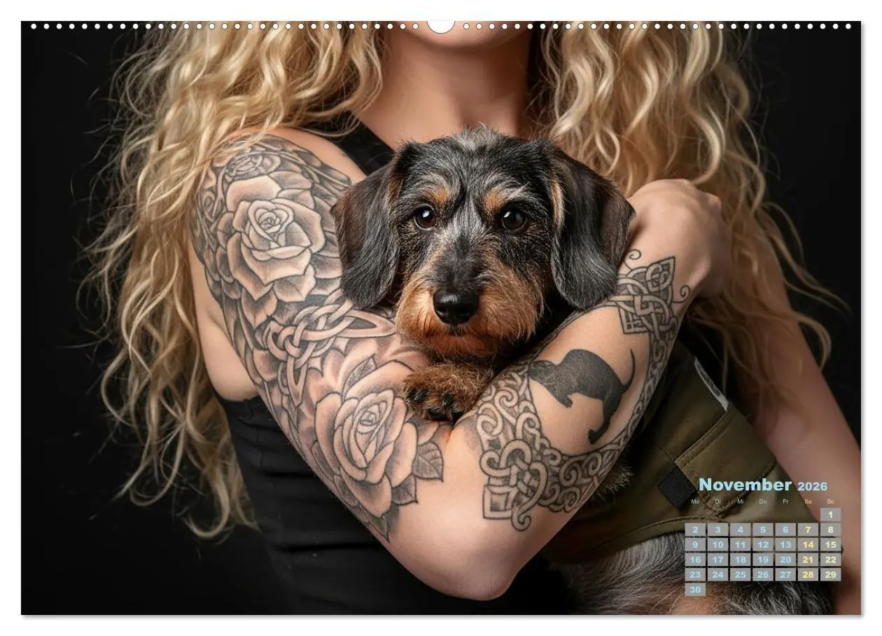 Bild: 9783516722536 | Starke Mädels - Rauhaardackel (hochwertiger Premium Wandkalender...
