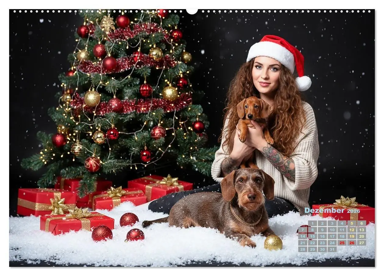 Bild: 9783516722536 | Starke Mädels - Rauhaardackel (hochwertiger Premium Wandkalender...