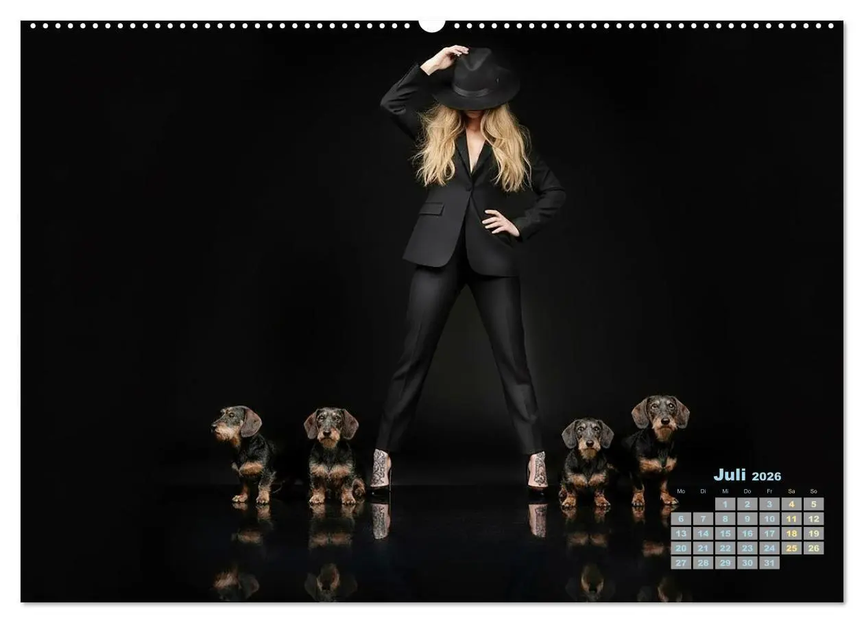 Bild: 9783516722536 | Starke Mädels - Rauhaardackel (hochwertiger Premium Wandkalender...