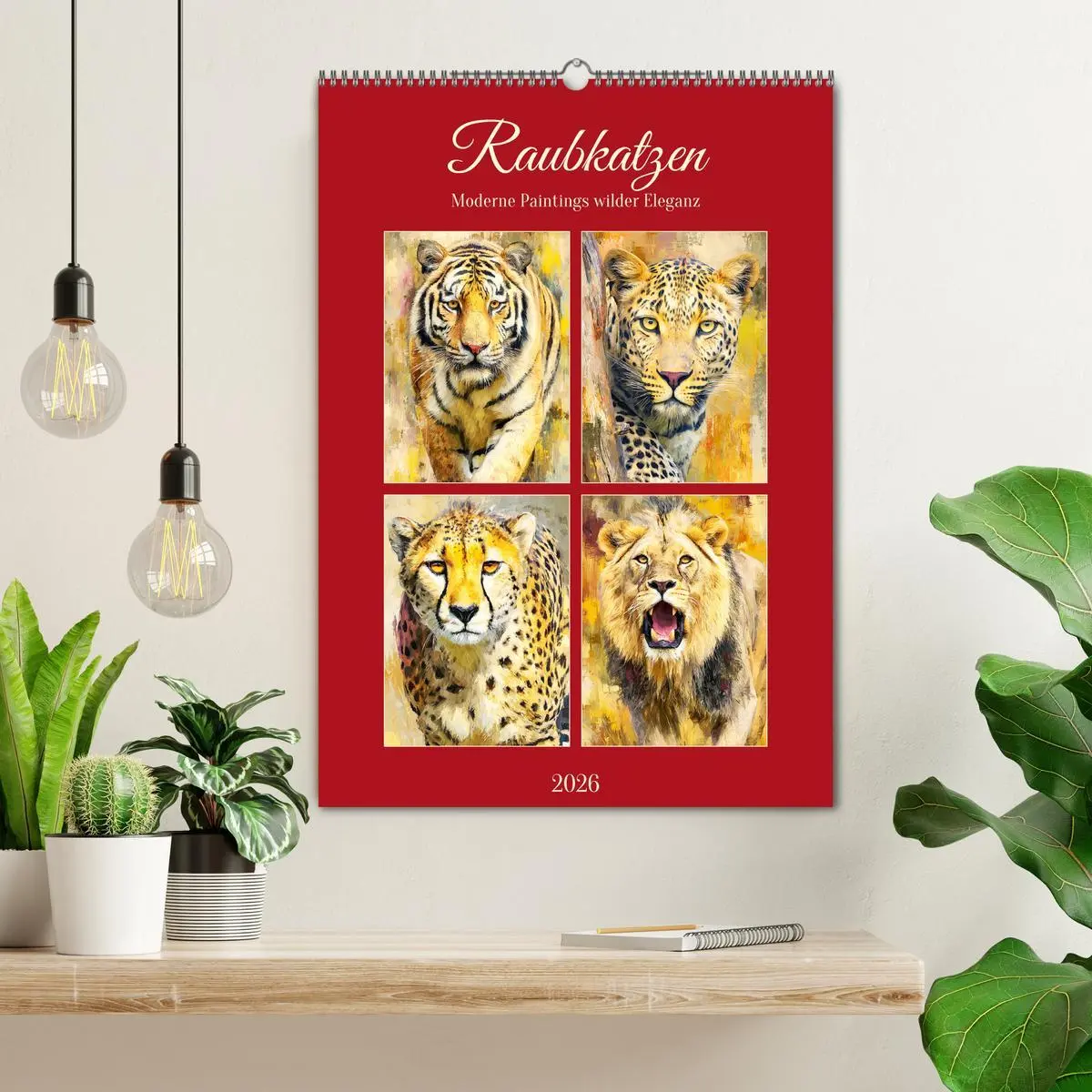 Bild: 9783516642636 | Raubkatzen. Moderne Paintings wilder Eleganz (Wandkalender 2026 DIN...