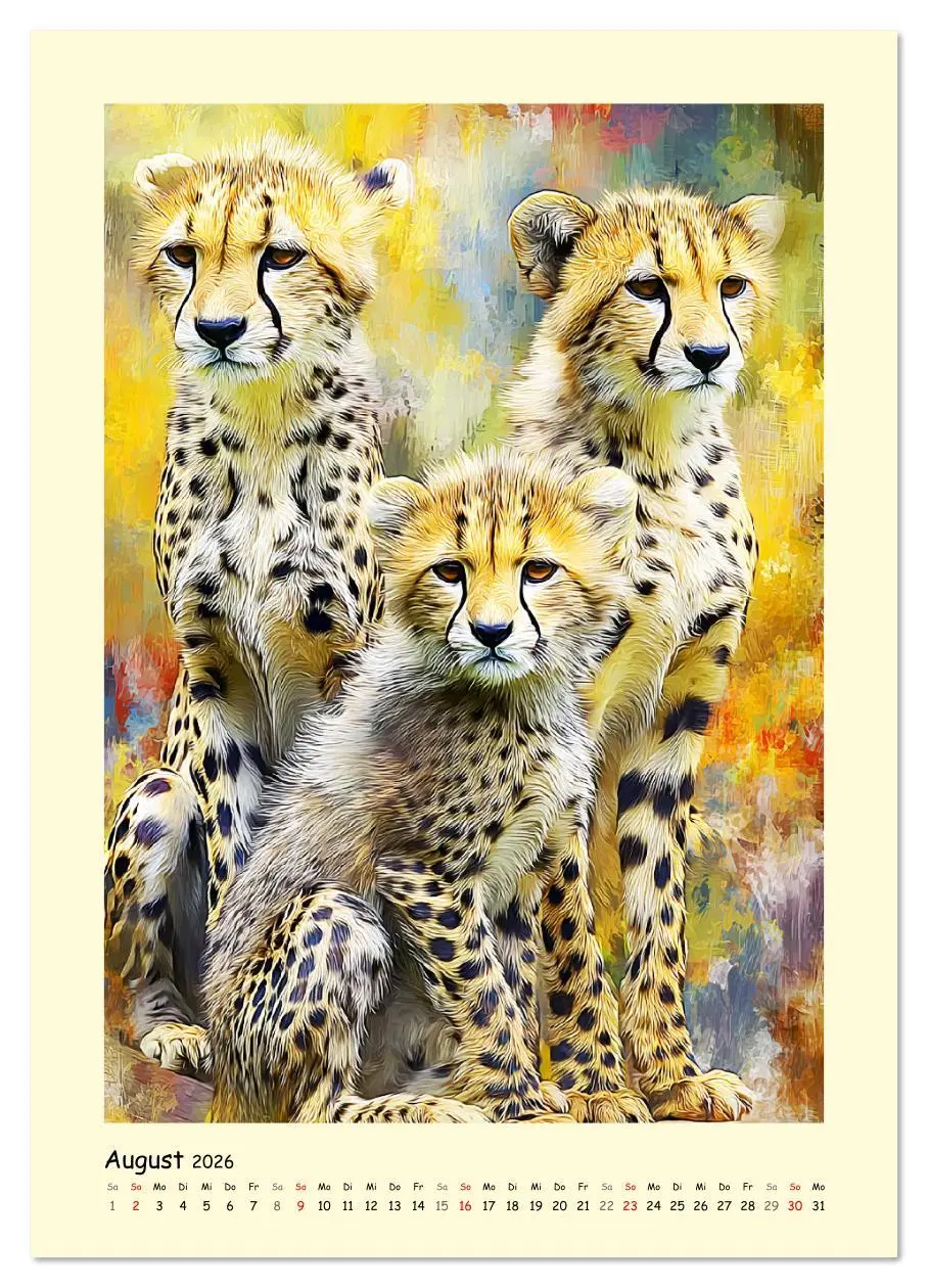 Bild: 9783516642636 | Raubkatzen. Moderne Paintings wilder Eleganz (Wandkalender 2026 DIN...