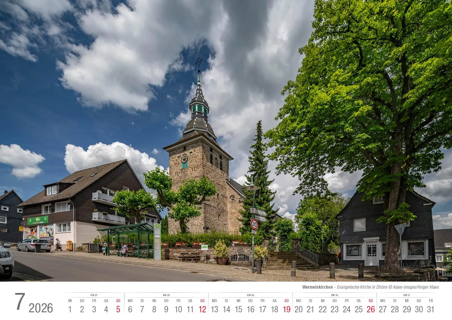 Bild: 9783965352636 | Wermelskirchen 2026 Bildkalender A3 Spiralbindung | Holger Klaes