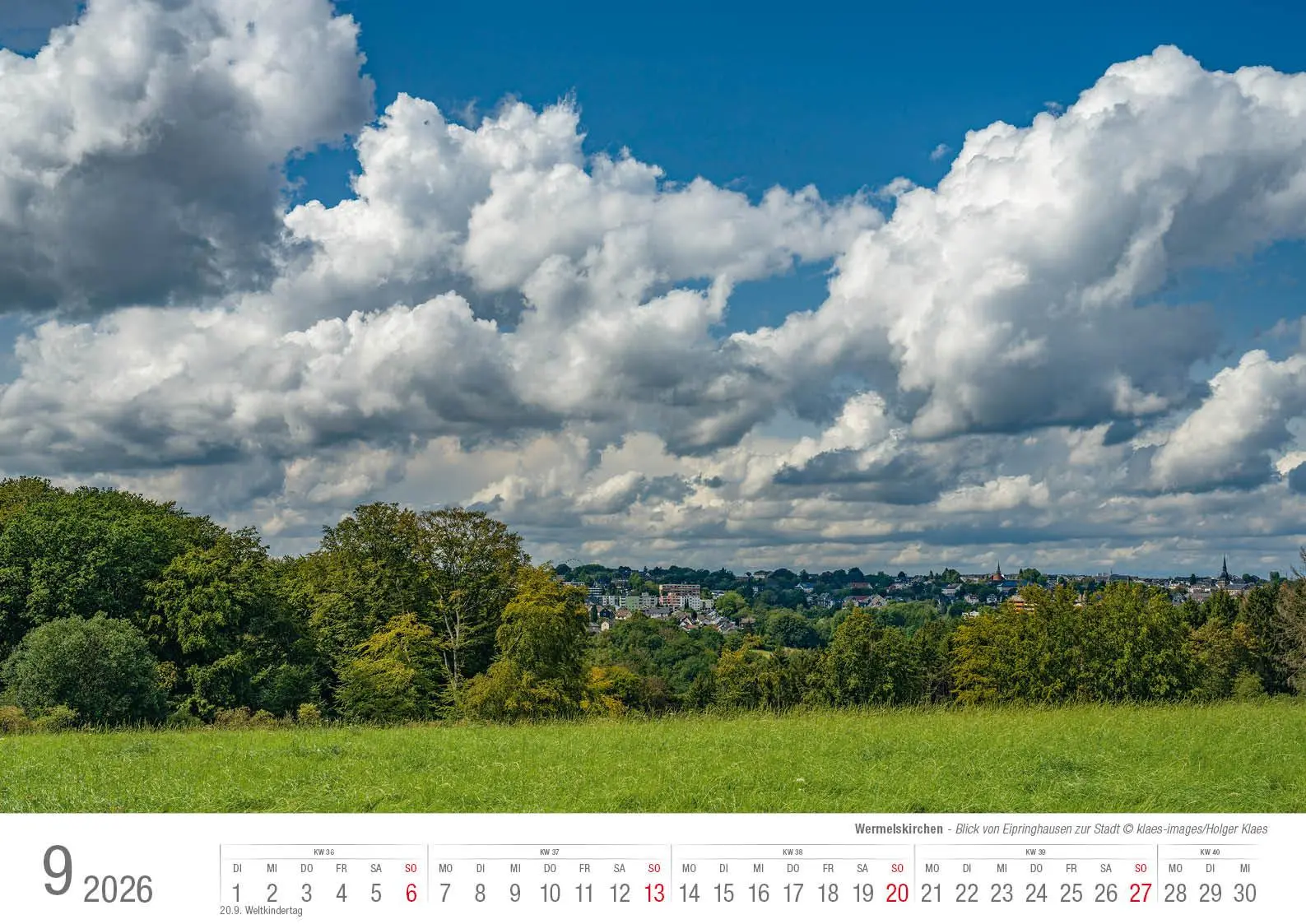 Bild: 9783965352636 | Wermelskirchen 2026 Bildkalender A3 Spiralbindung | Holger Klaes