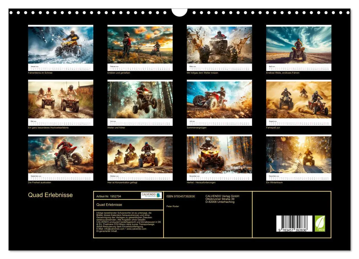 Bild: 9783457392836 | Quad Erlebnisse (Wandkalender 2026 DIN A3 quer), CALVENDO...