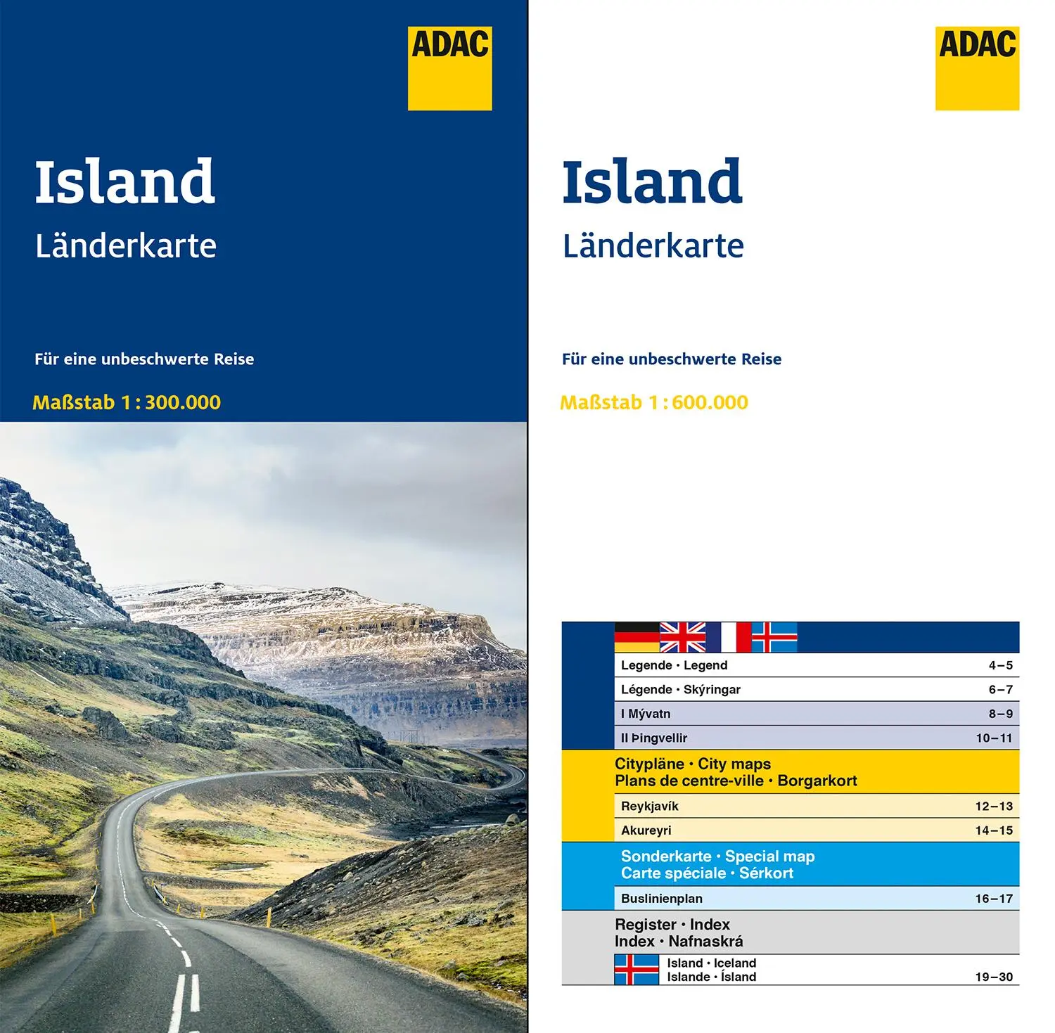 Bild: 9783826422836 | ADAC Länderkarte Island 1:600.000 | (Land-)Karte | ADAC LänderKarte