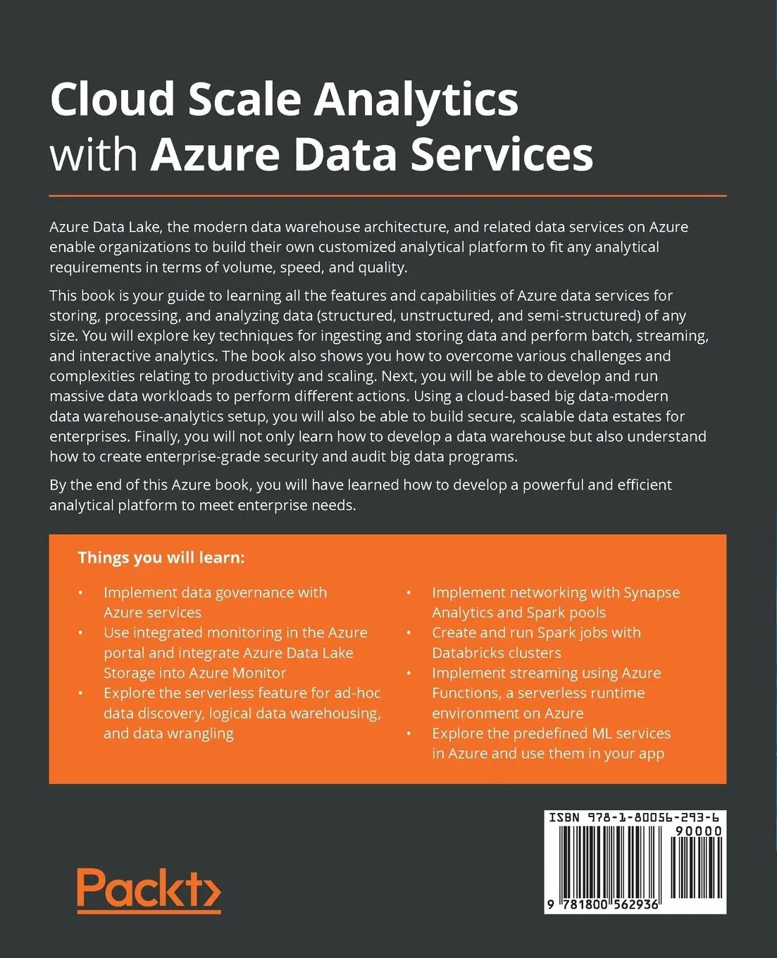 Rückseite: 9781800562936 | Cloud Scale Analytics with Azure Data Services | Patrik Borosch | Buch