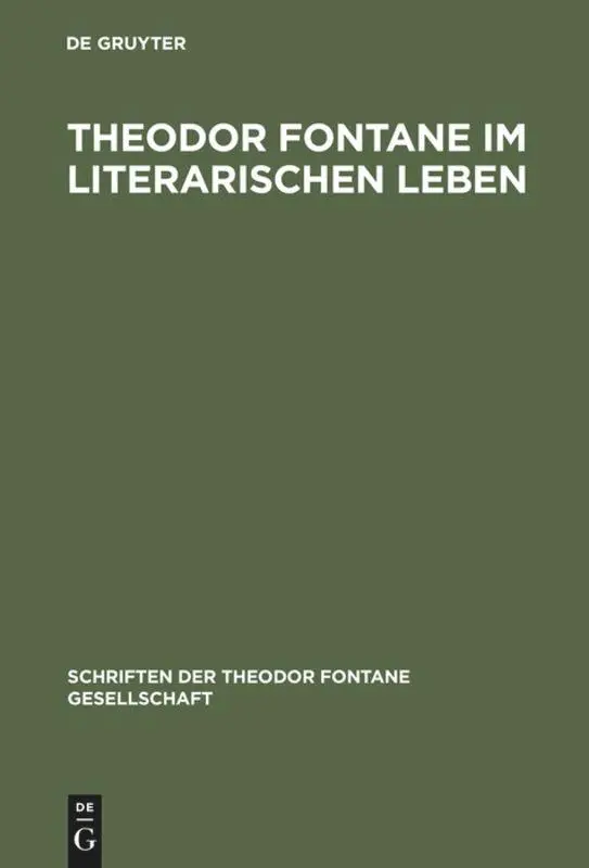 Cover: 9783110162936 | Theodor Fontane im literarischen Leben | Roland Berbig | Buch | XIII
