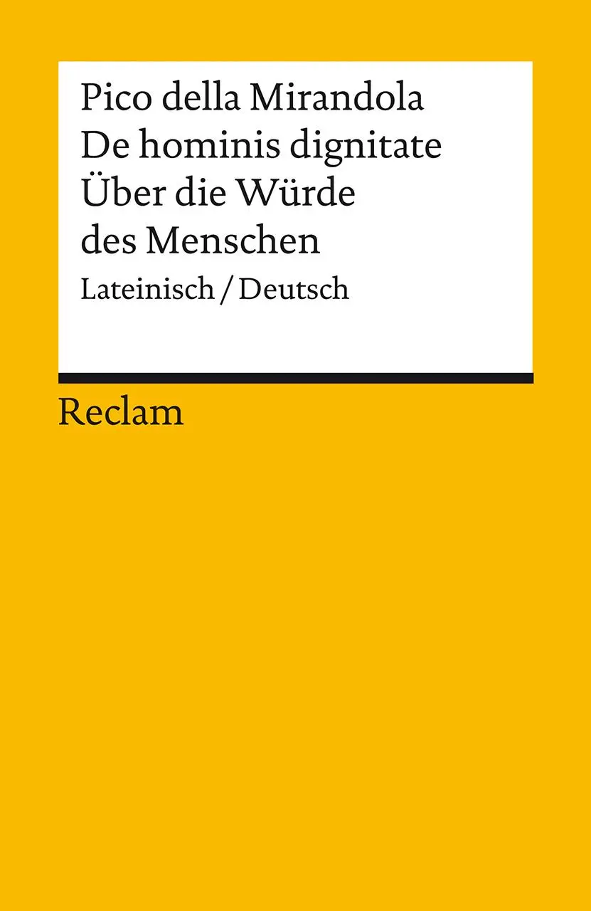 Cover: 9783150142936 | De hominis dignitate / Über die Würde des Menschen. Lateinisch/Deutsch