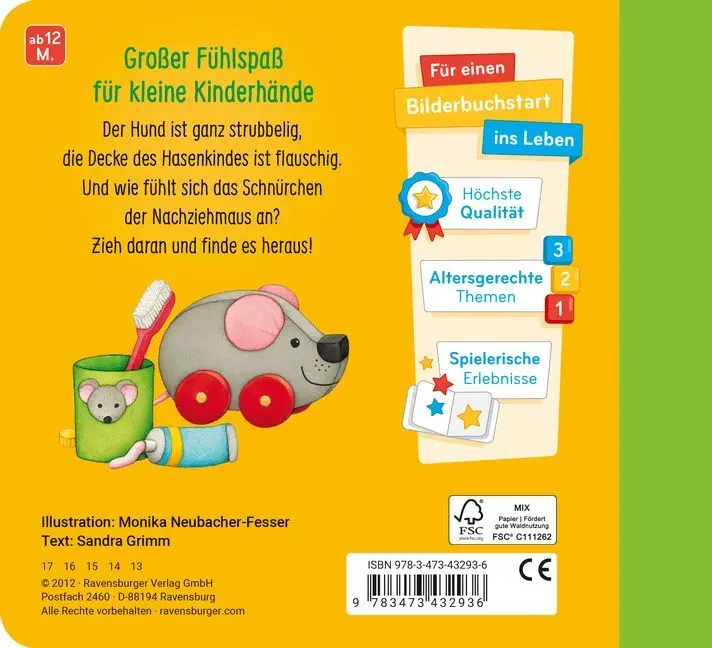 Rückseite: 9783473432936 | Mein erstes Fühlbuch | Sandra Grimm | Taschenbuch | 10 S. | Deutsch